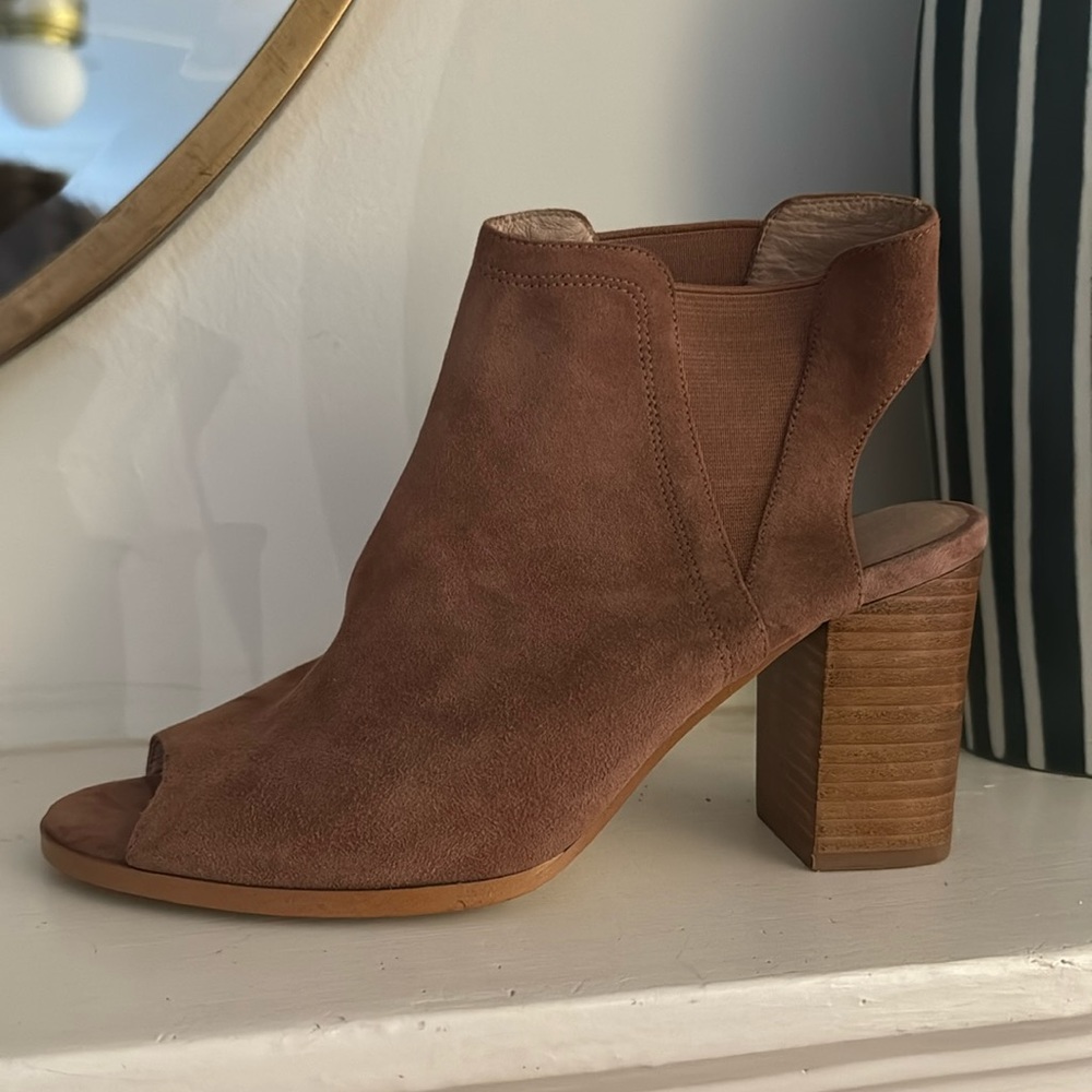 Anthro suede and leather booties